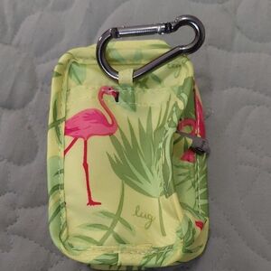 Lug Tropical Flamingo Mini Keychain Pouch with Carabiner